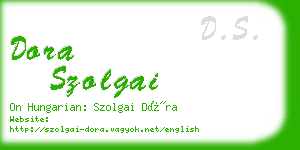 dora szolgai business card